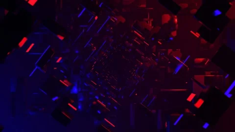 Futuristic 3D Tunnel Loop Animation Video stock 306336348