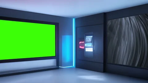 Futuristic 3D Virtual Studio with Futuri... | Stock Video | Pond5