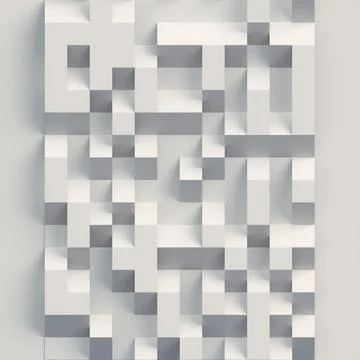 Futuristic 3D Wall with Procedural Parametric Architecture Stock Illustration