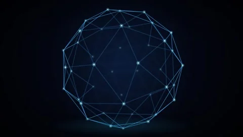 Futuristic 3D Wireframe Network Shape Background 库存影片 344255754