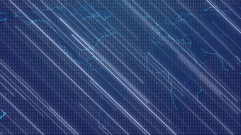 Futuristic 3D World Map Animation Digital Technology Hud Dots Blockchain Stock Footage 294944142