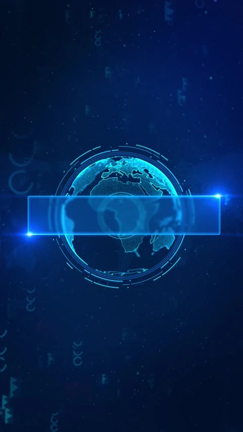 Futuristic 3D World Map breaking news Studio Animation Digital Technology Hud Cy Stock Footage 341890513