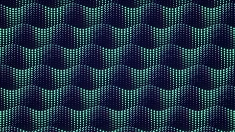 Futuristic 4K background with a hypnotic pattern of turquoise dots. 3d rendering Stock Footage 319072869