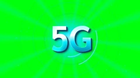 Futuristic 5G Mobile Network Connection Symbol on Green Screen Stock Footage 336619619