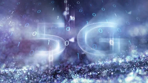 Futuristic 5G mobile network cyberspace Vídeo Stock 229009594