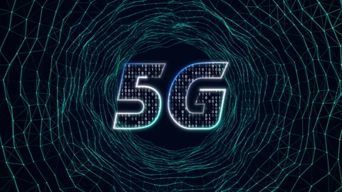 Futuristic 5G Network Digital Data Flow Video Animated Background Stock Footage 340447884