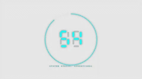 Futuristic 60-second countdown with digital teal neon numbers Vídeos de archivo 334964485