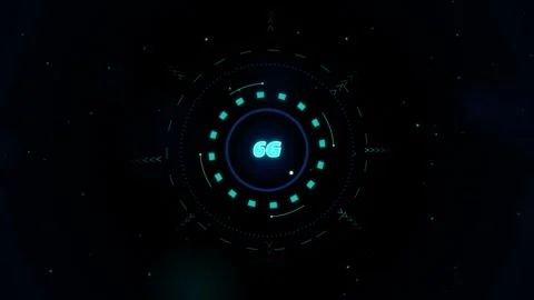 Futuristic 6g network logo animation on dark blue digital background techno.. 库存影片 343558761