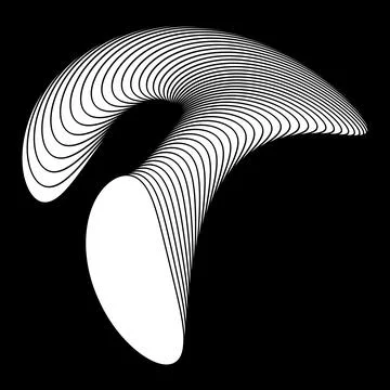 Futuristic abstract 3D geometric line shape for sci-fi cyber design. Vector イラスト素材