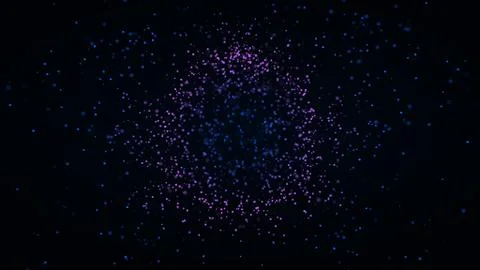 Futuristic abstract 3d render of chaotic motion low poly polygonal particles Stock-Illustration