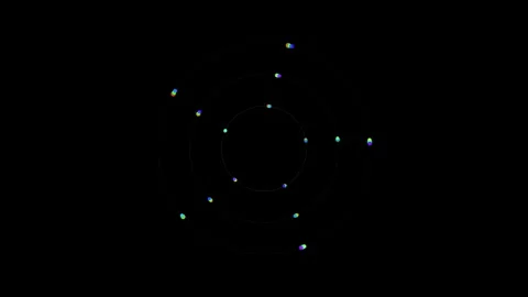 Futuristic abstract animation of glowing data particles rotating on multipl.. Stock Footage 340326667