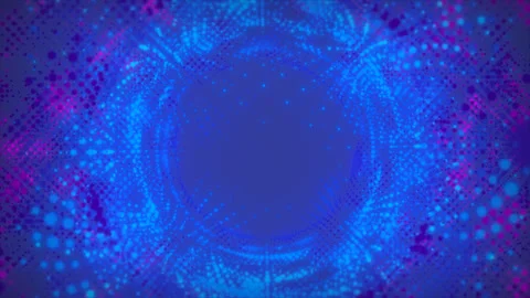 Futuristic abstract animation with rotating multicolored particles. Magical a Stock Footage 252032048