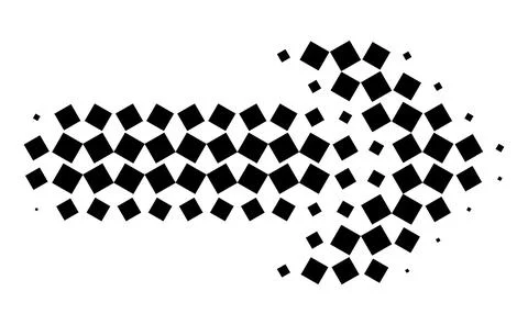 Futuristic abstract arrow icon, Sleek black directional vector, Minimalist sh Stock Illustration