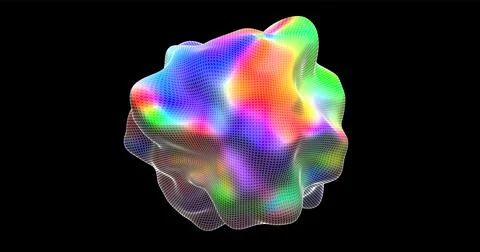 Futuristic Abstract Background. 3d Vector Illustration. Warp surface. Distort 库存插图