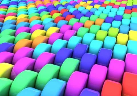 Futuristic abstract background of colored cylinders Stock Illustration
