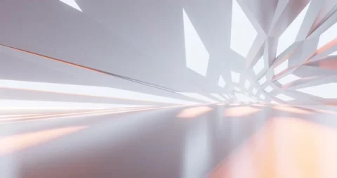 Futuristic abstract background cristal arched interior 3d animation Stock Footage 219798348