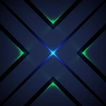 Futuristic abstract background with dark geometric X pattern and glowing ne.. Stockillustratie