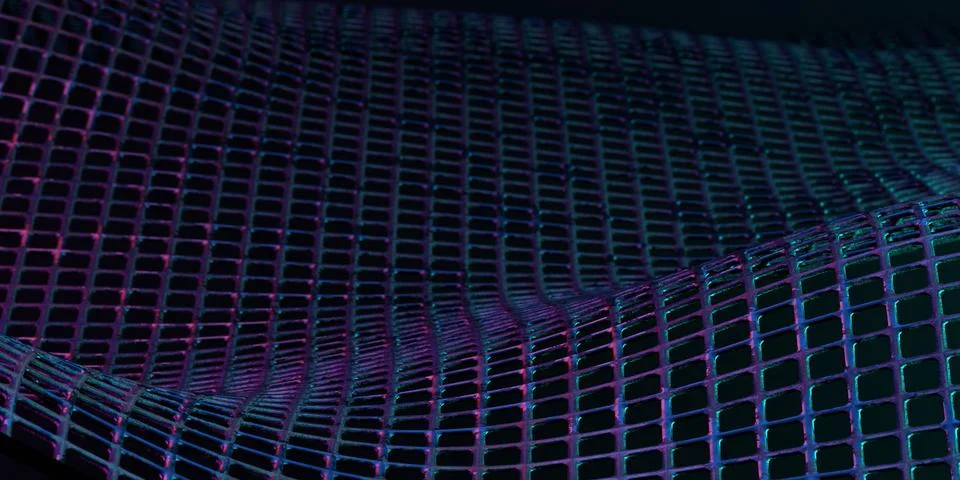 Futuristic abstract background with glowing particles. 3d rendering, Stock Illustration