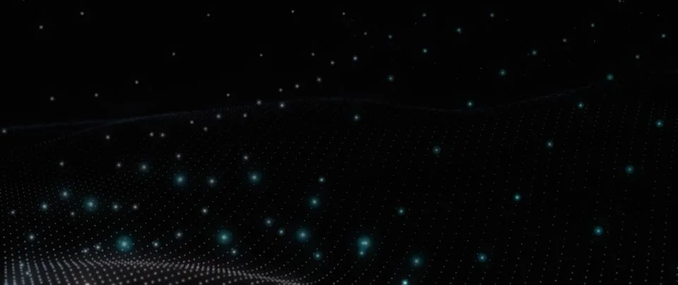 Futuristic Abstract Background: Interconnected Glowing Turquoise Particles .. Stock Illustration