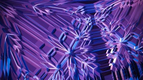 Futuristic abstract background. Magic cubic mechanisms in pink and blue. fant Stock Illustration