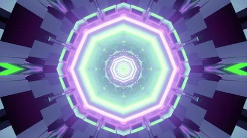 Futuristic abstract background with neon pattern in 3D illustration 스톡 일러스트