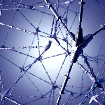 Futuristic abstract background. Neural network. Modern illustration. 3D 스톡 일러스트