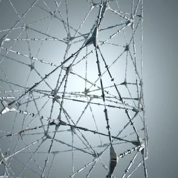 Futuristic abstract background. Neural network. Modern illustration. 3D Stock Illustration