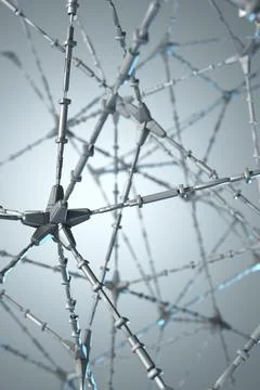 Futuristic abstract background. Neural network. Modern illustration. 3D Illustrazione stock