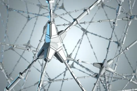 Futuristic abstract background. Neural network. Modern illustration. 3D Illustrazione stock