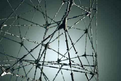 Futuristic abstract background. Neural network. Modern illustration. 3D Illustrazione stock