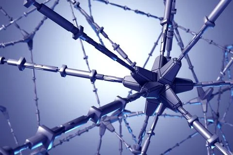 Futuristic abstract background. Neural network. Modern illustration. 3D Stock Illustration