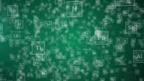 Futuristic abstract background with periodic table of chemical elements. Genetic Stock Footage 244124323