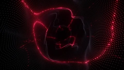 Futuristic abstract background wave with connected dots and lines loop animated Stock-Footage 328581756
