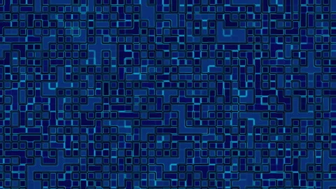 Futuristic Abstract Blue Digital Circuit Pattern with Glowing Grid Effect Stock Footage 302963364