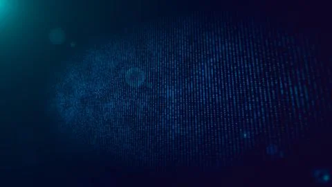 Futuristic Abstract Blue Digital Grid Background with Glowing Dots Light Le.. Stock Illustration