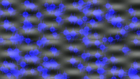 Futuristic abstract blue particle network on dark screen loop Stock Footage 333110664