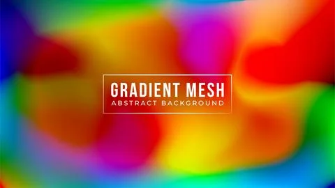 Futuristic abstract blurred gradient mesh background in vibrant rainbow col.. Stock Illustration