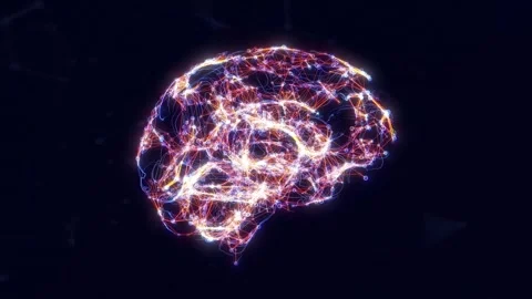 Futuristic Abstract Brain Data Technology and Science Loop Stock Footage 291507761