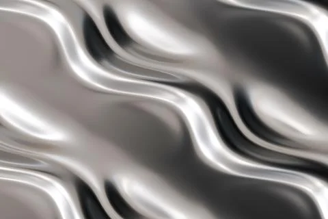 Futuristic abstract chrome background. Tech style fluid metallic surface. Flo Stock-Fotos