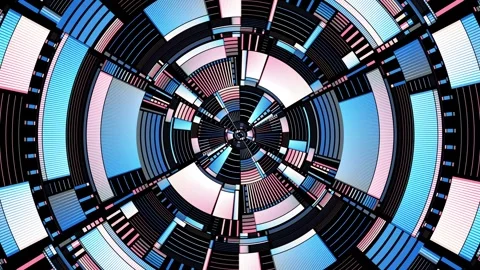Futuristic Abstract Circular Pattern with Geometric Shapes.  Stock Footage 283066440