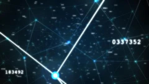 Futuristic abstract connections, technological space 3d illustration 库存插图