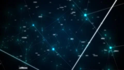 Futuristic abstract connections, technological space 3d illustration イラスト素材