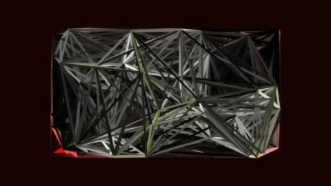 Futuristic abstract crystal pattern reflecting light on deep black background Stock Footage 342205843