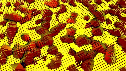 Futuristic abstract cubic grid with seamless wave animation. Design. Abstract Stock Footage 170900526