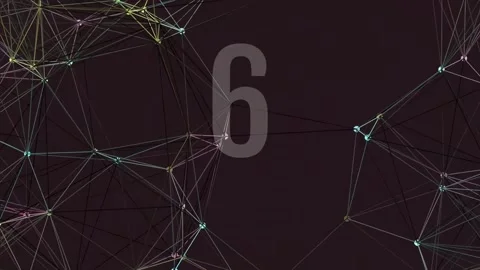 Futuristic abstract data connection network visualization on dark screen Stock Footage 342095379