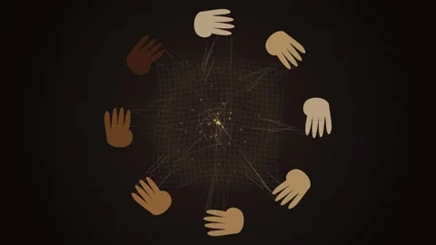 Futuristic abstract data connection network visualization on deep black bac.. Stock Footage 344642755