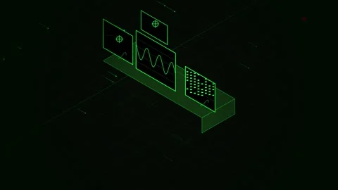 Futuristic abstract data connection visualization on dark screen | tech wav.. Stock Footage 344644939