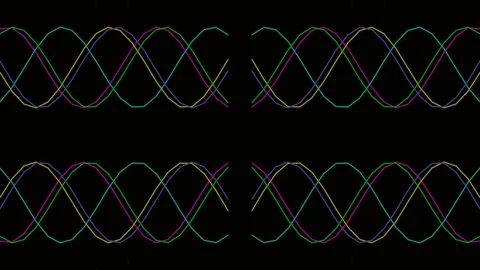 Futuristic Abstract Data Connectivity Flow Lines Animation on Dark Background Stock Footage 336267970