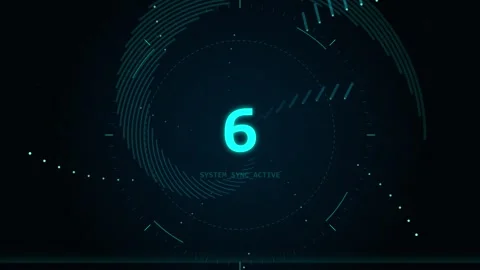 Futuristic abstract data visualization with glowing number nine tech display. Stock Footage 346005334