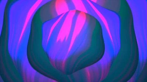 Futuristic abstract design of stylish deformed wavy rotating hypnotic circles Stock Footage 276688340